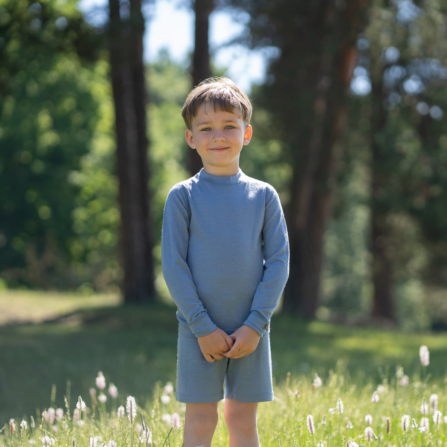 Kids' 160 Top Long Sleeve Crew Dusty Blue