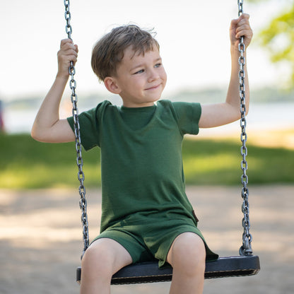 Kids' Light Merino Summer Shorts & Tee Set