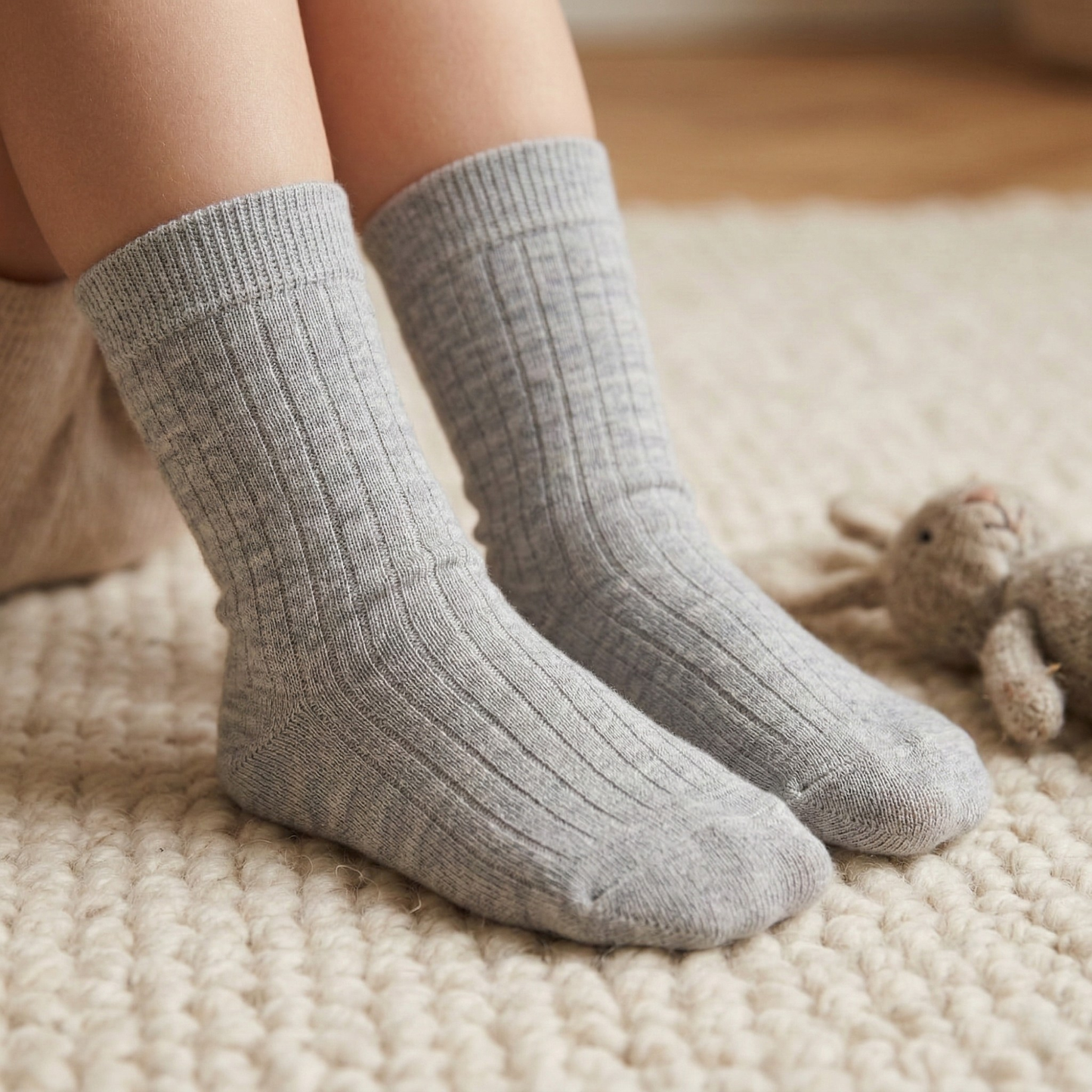 Kids' Breathable Merino Rib Crew Socks