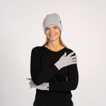 Women's Knit Beanie & Gloves 2-Piece