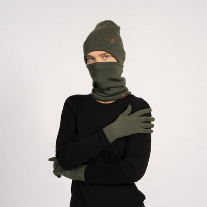 Women's Knit Beanie, Gaiter & Gloves 3-Piece