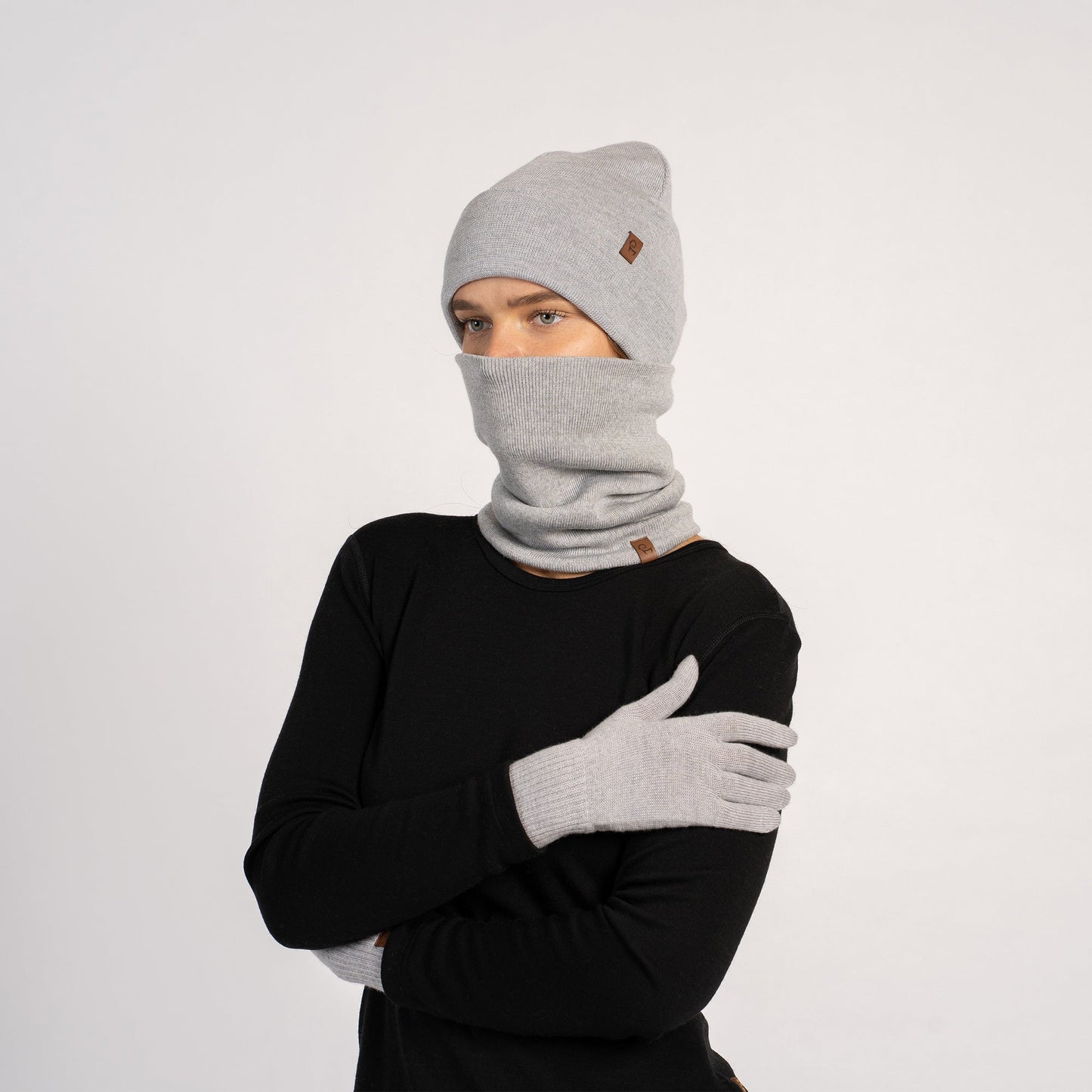 Women's Knit Beanie, Gaiter & Gloves 3-Piece