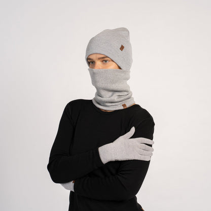 Women's Knit Beanie, Gaiter & Gloves 3-Piece