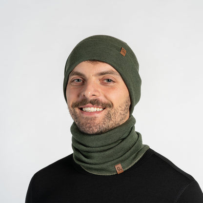 Men's Merino Wool Liner Beanie, Gaiter & Gloves 3-Piece
