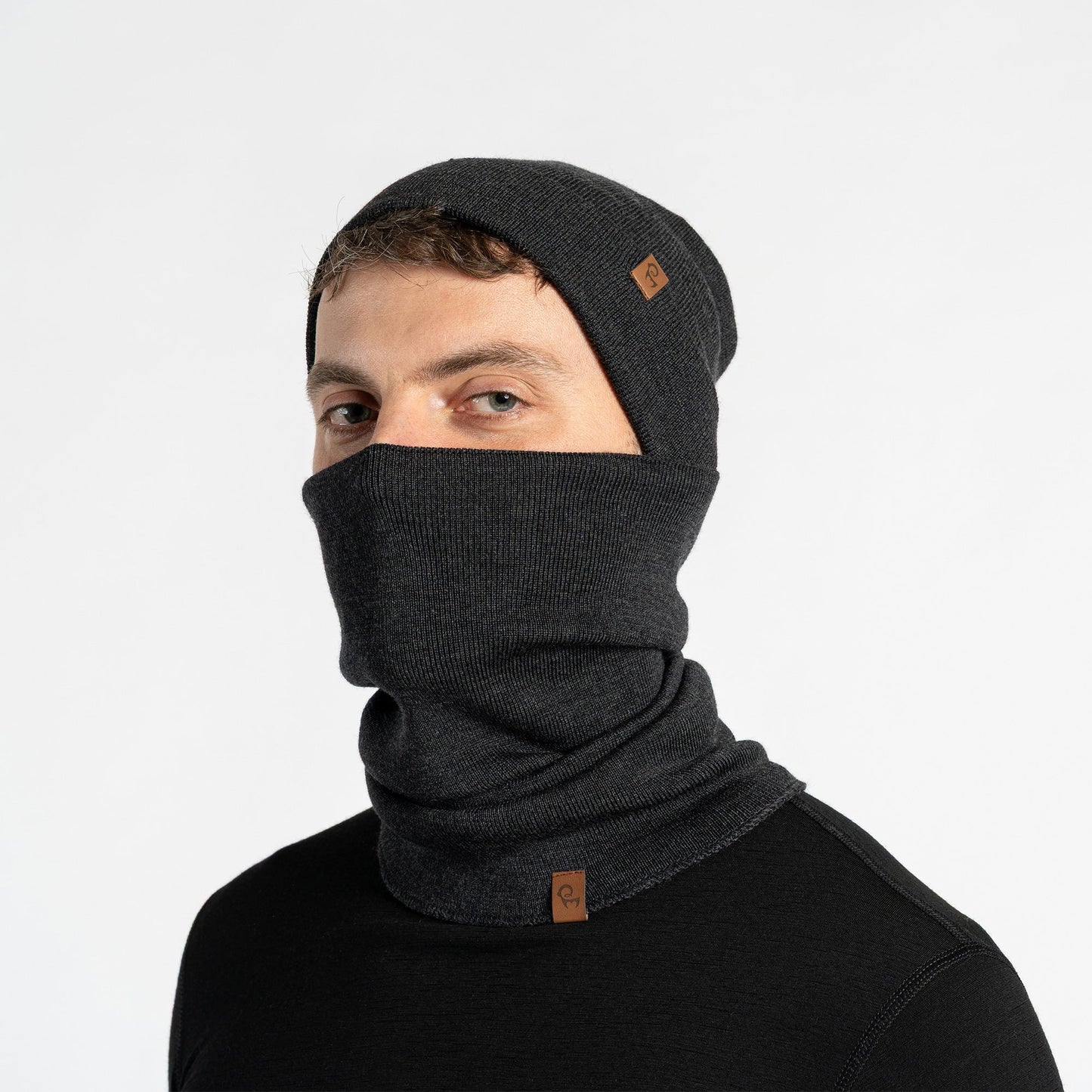 Men's Merino Wool Liner Beanie, Gaiter & Gloves 3-Piece