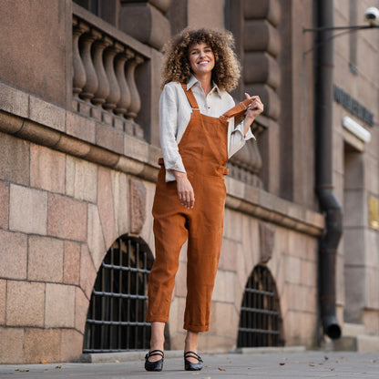 Linen Pinafore Jumpsuit Nicci