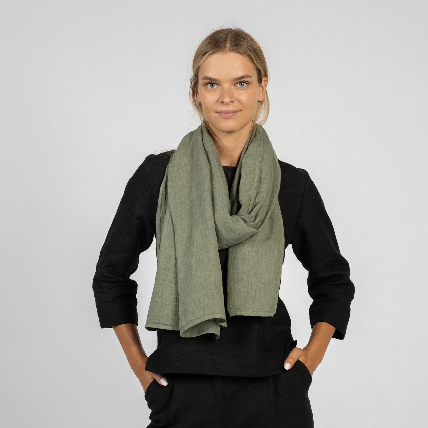 100% European Washed Linen Scarf