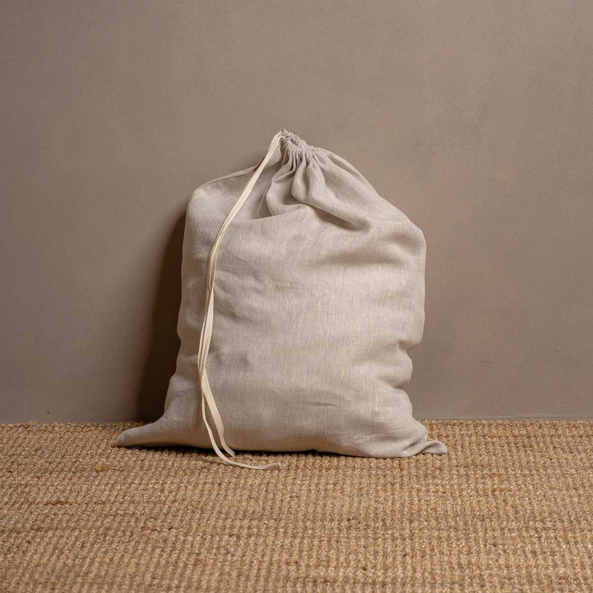 Linen Laundry Bag with Drawstrings