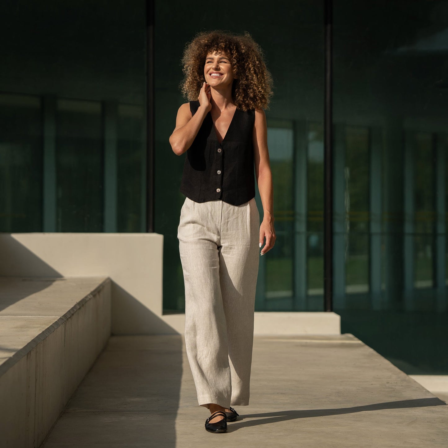 Classic Linen Waistcoat Ava