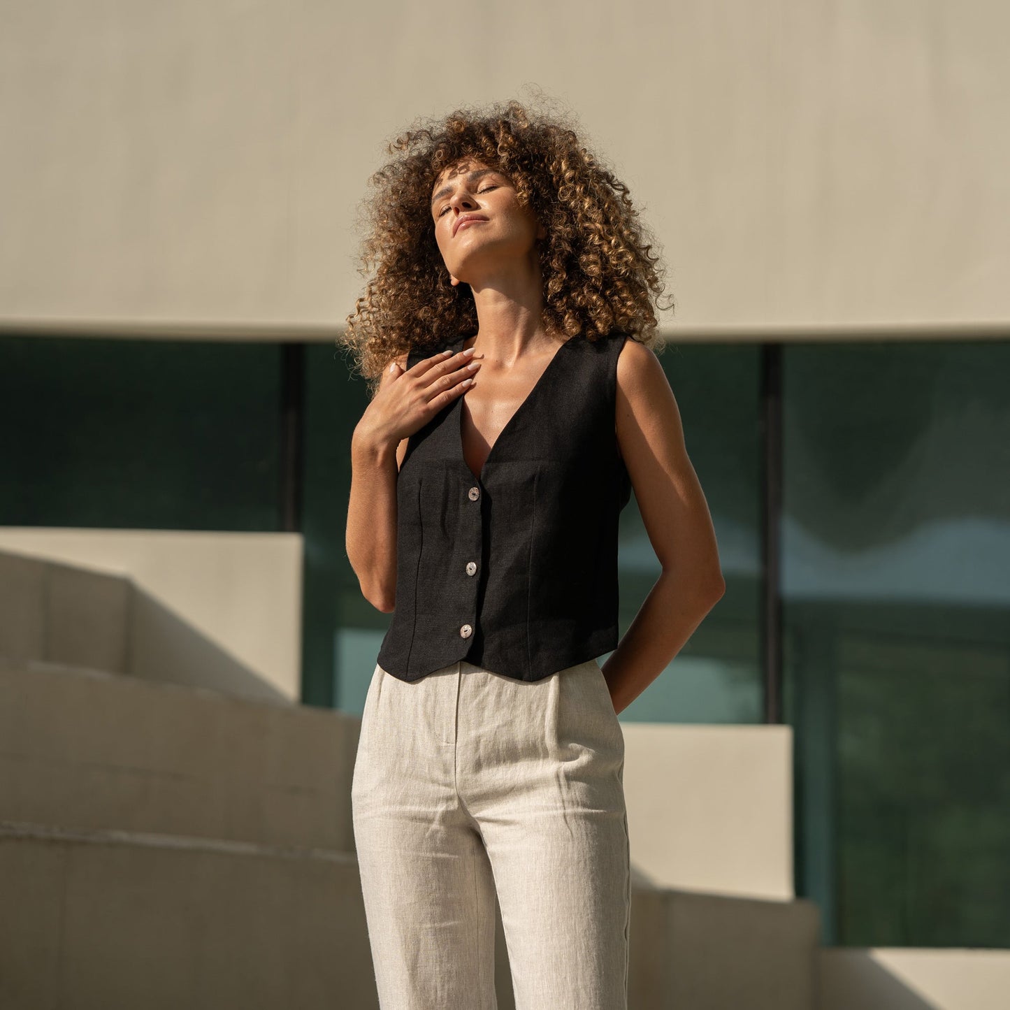 Elegant Linen Waistcoat Ava