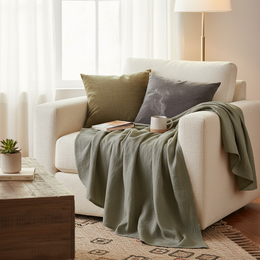 Linen Throw Blanket