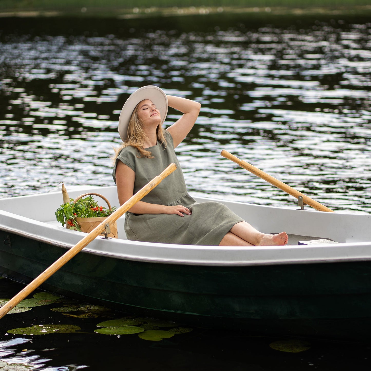 Smock Dress Cecilia Stone Green