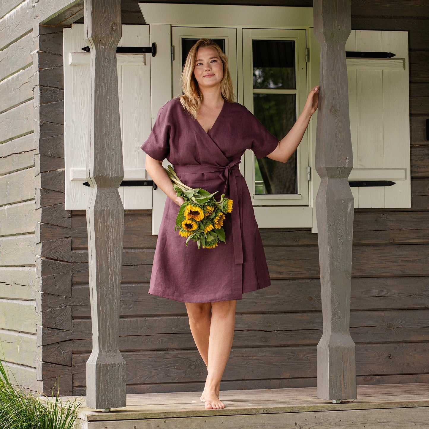 Linen Wrap Dress Eliana