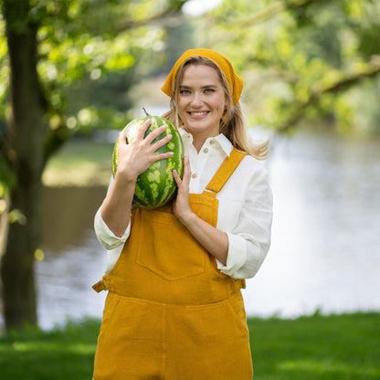Linen Pinafore Jumpsuit Nicci Spicy Yellow