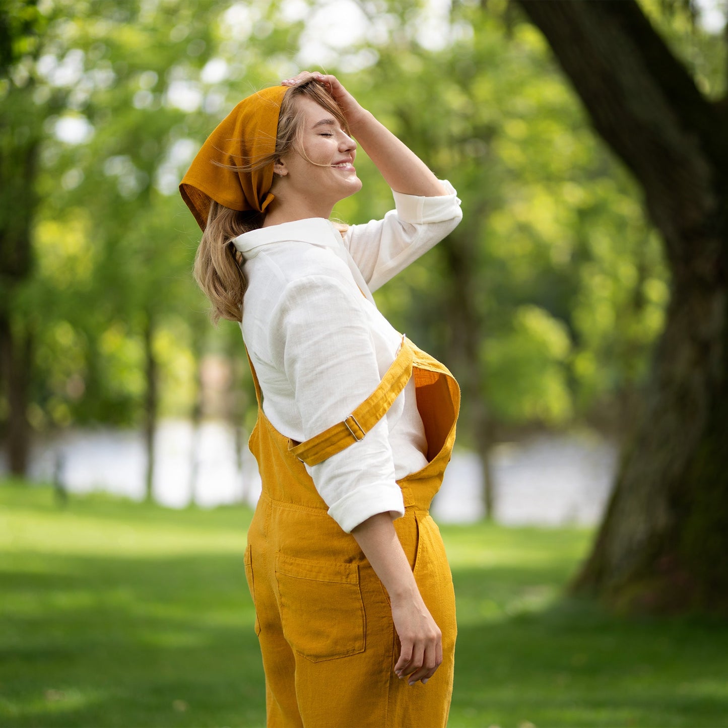 Linen Pinafore Jumpsuit Nicci