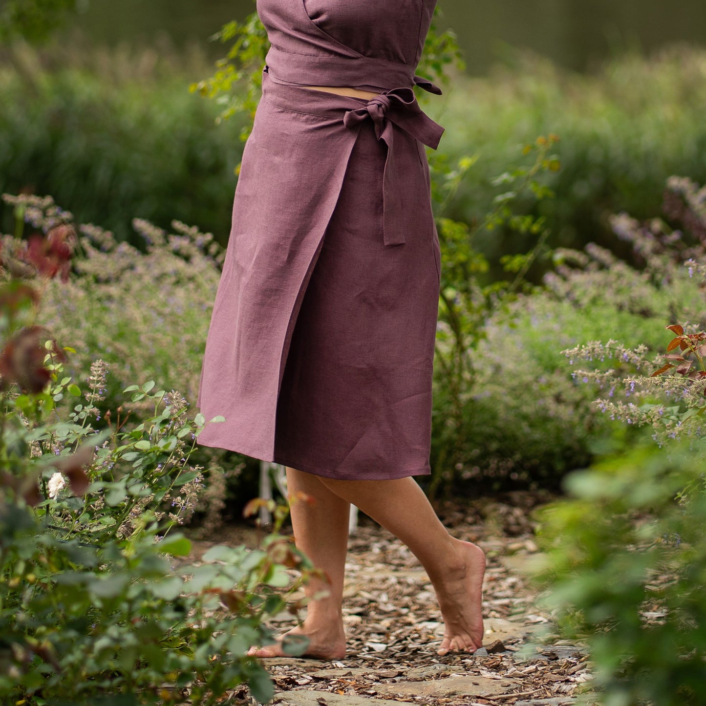 Midi Linen Wrap Skirt Beverly