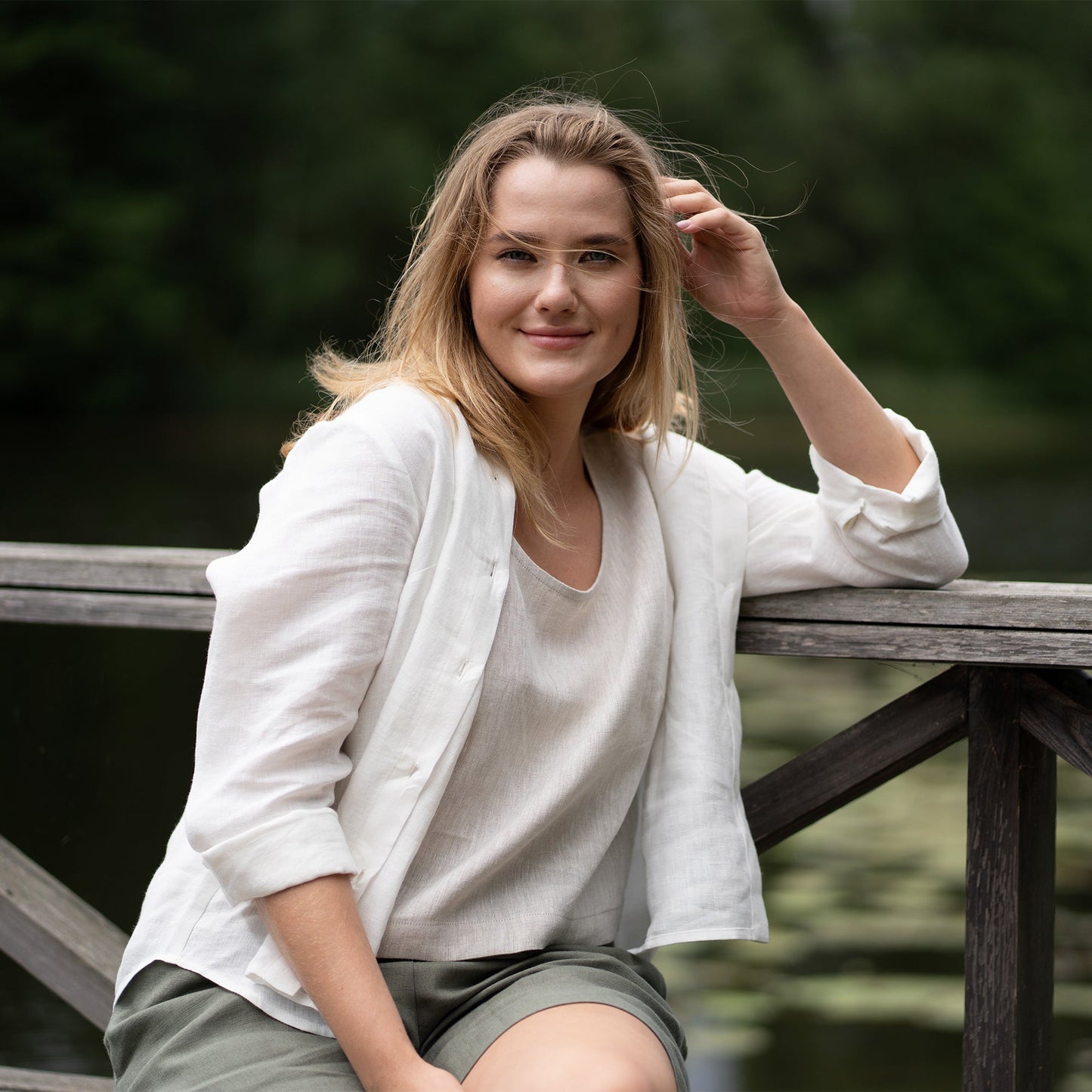 Linen Crop Top Ana Natural