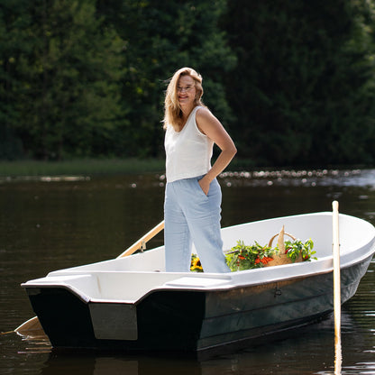 Linen Crop Top Ana Pure White