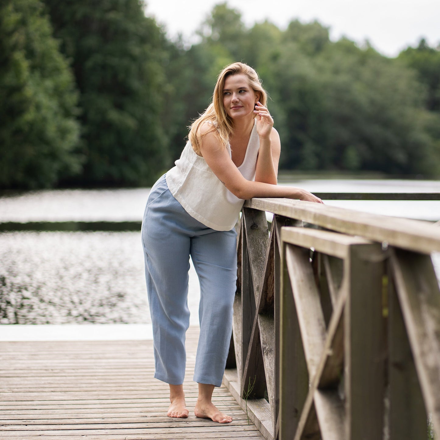 Linen Pants Dakota Cloudy Blue