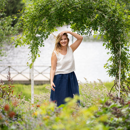 Linen Crop Top Ana Pure White
