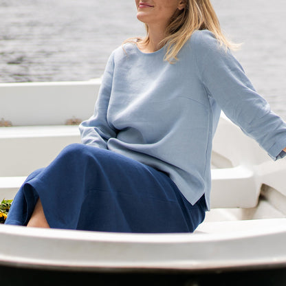 Linen Blouse Nora Cloudy Blue