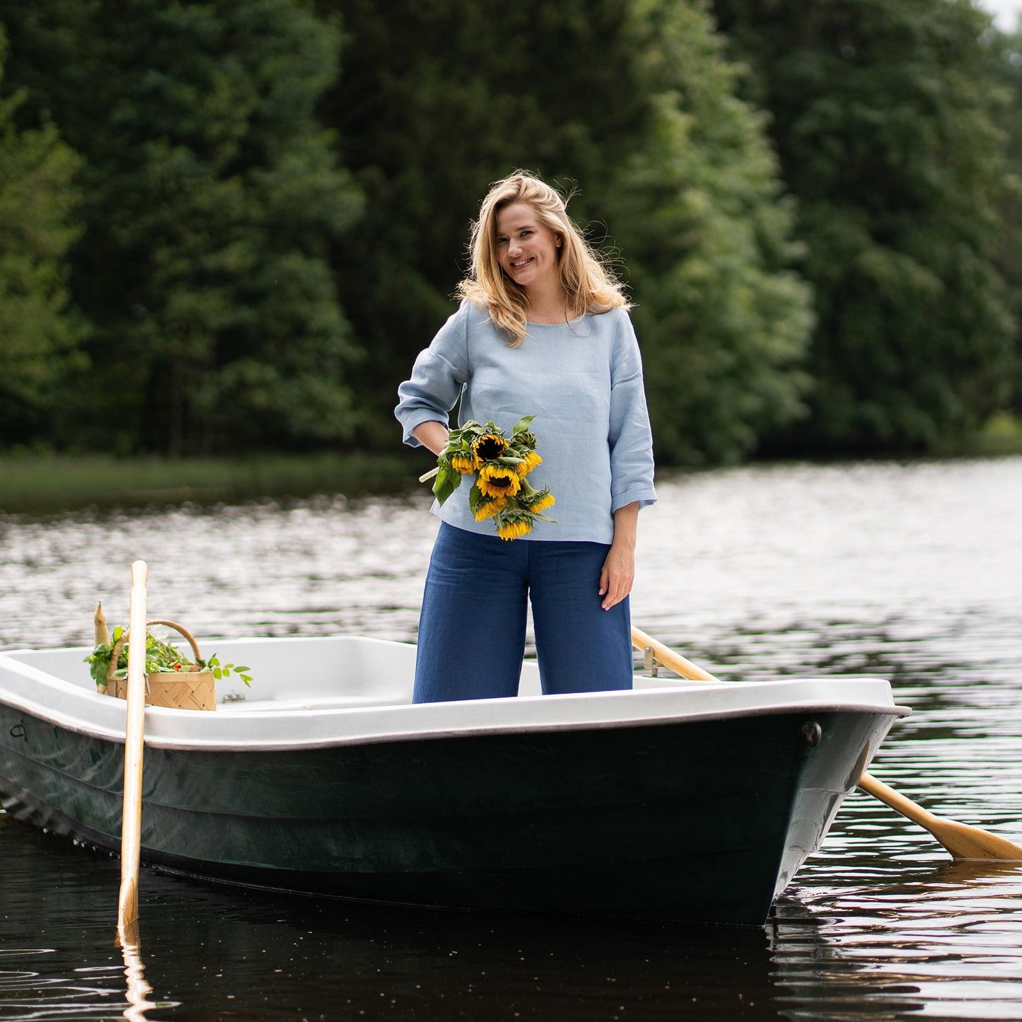 Linen Blouse Nora Cloudy Blue
