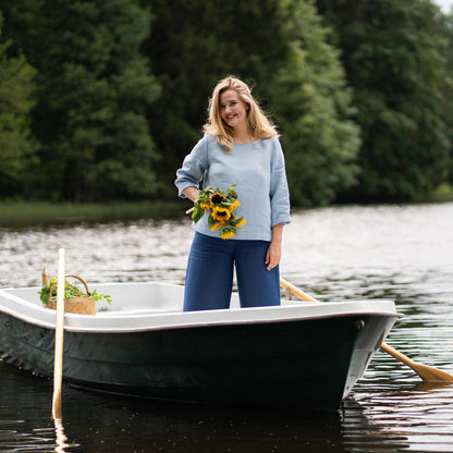 Linen Blouse Nora Cloudy Blue