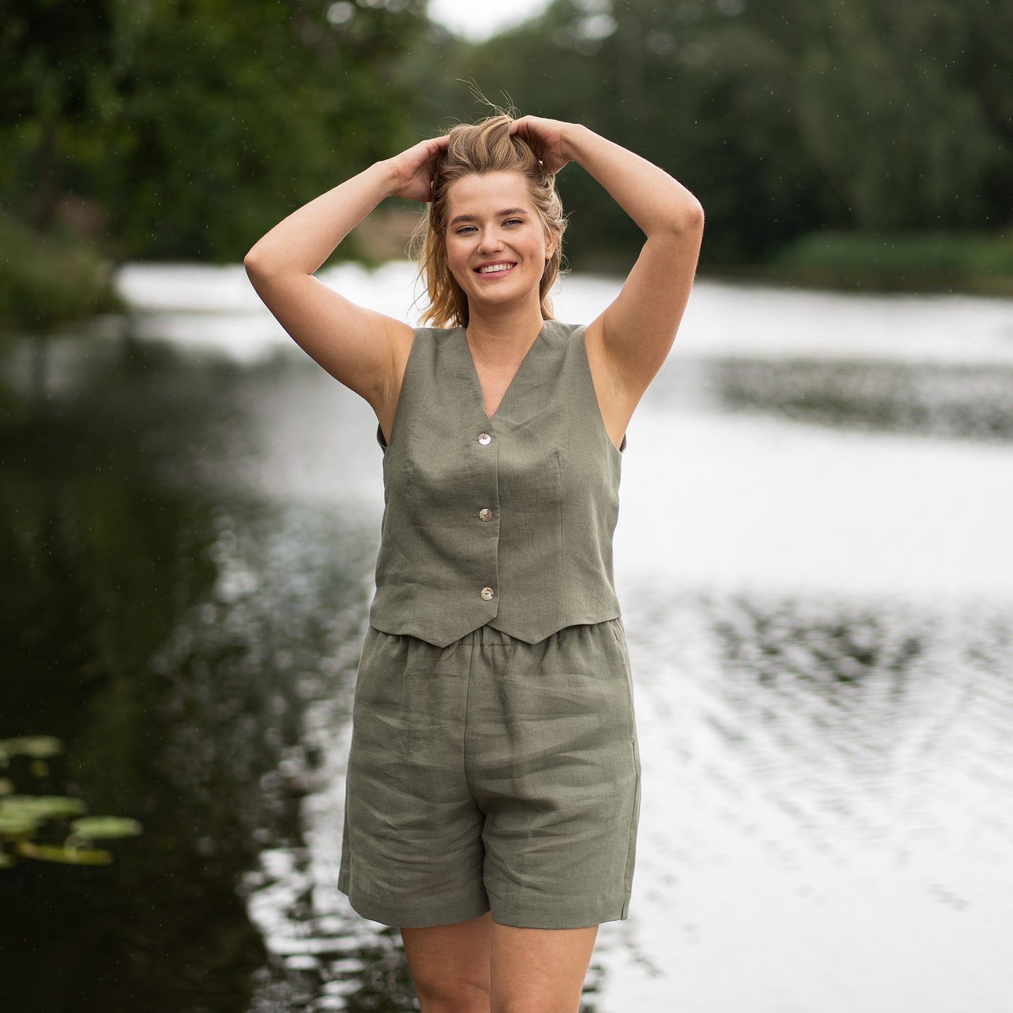 Women's Linen Waistcoat Ava