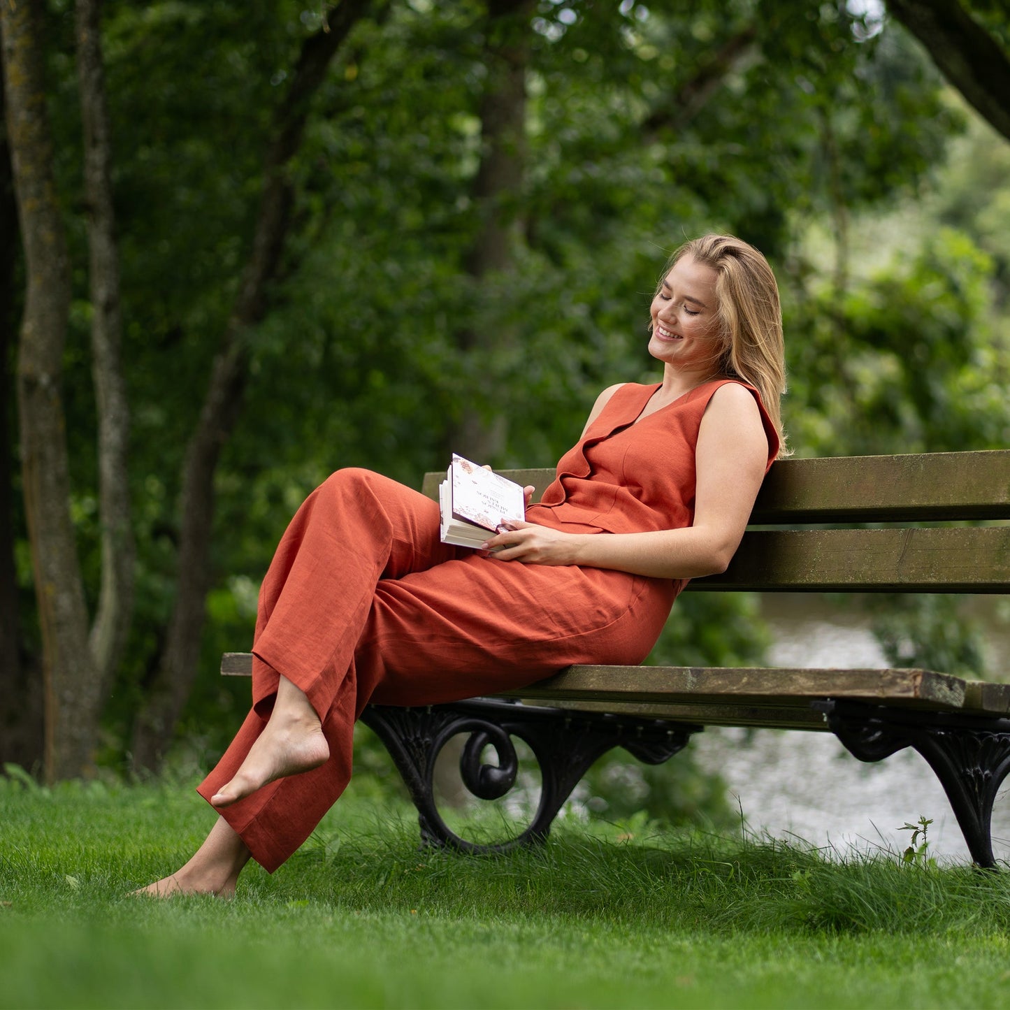 Linen Vest & Wide Leg Pants 2-Piece