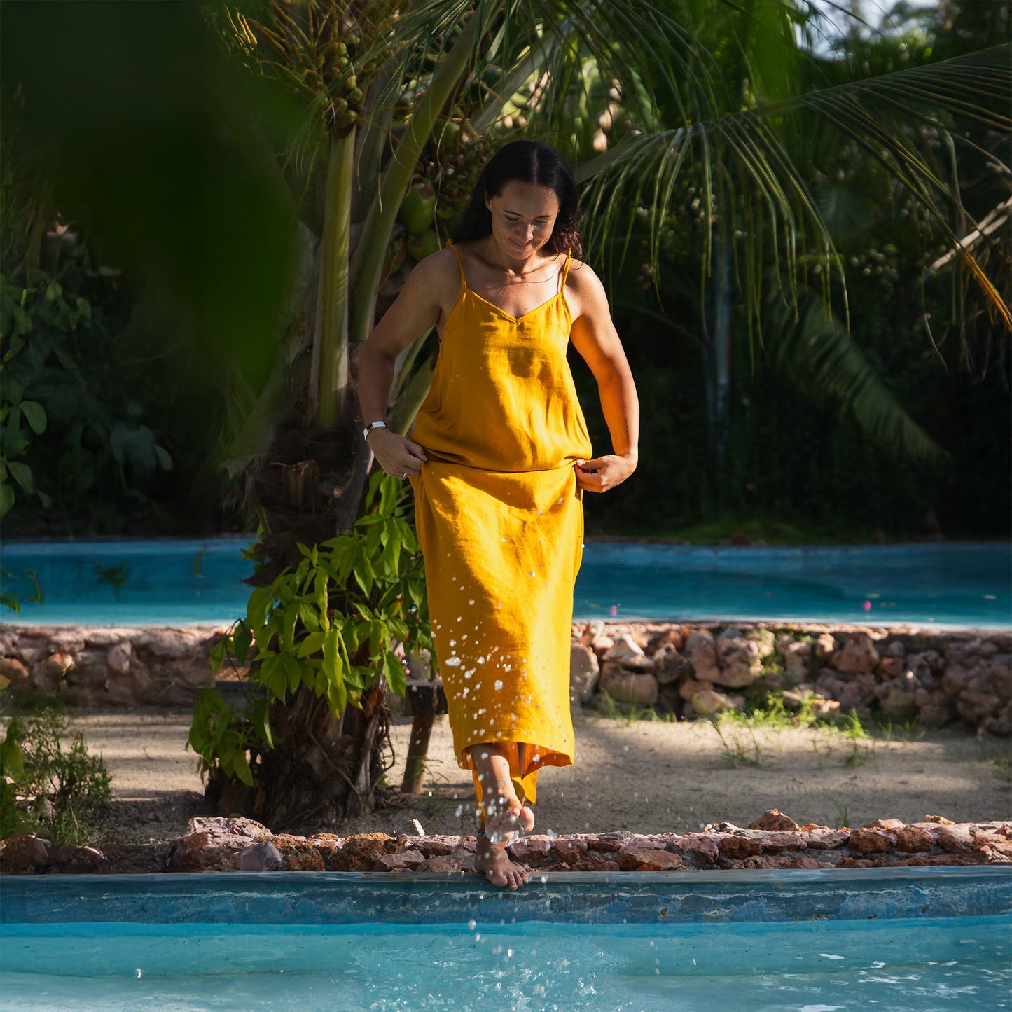 Linen Maxi Beach Dress Livia