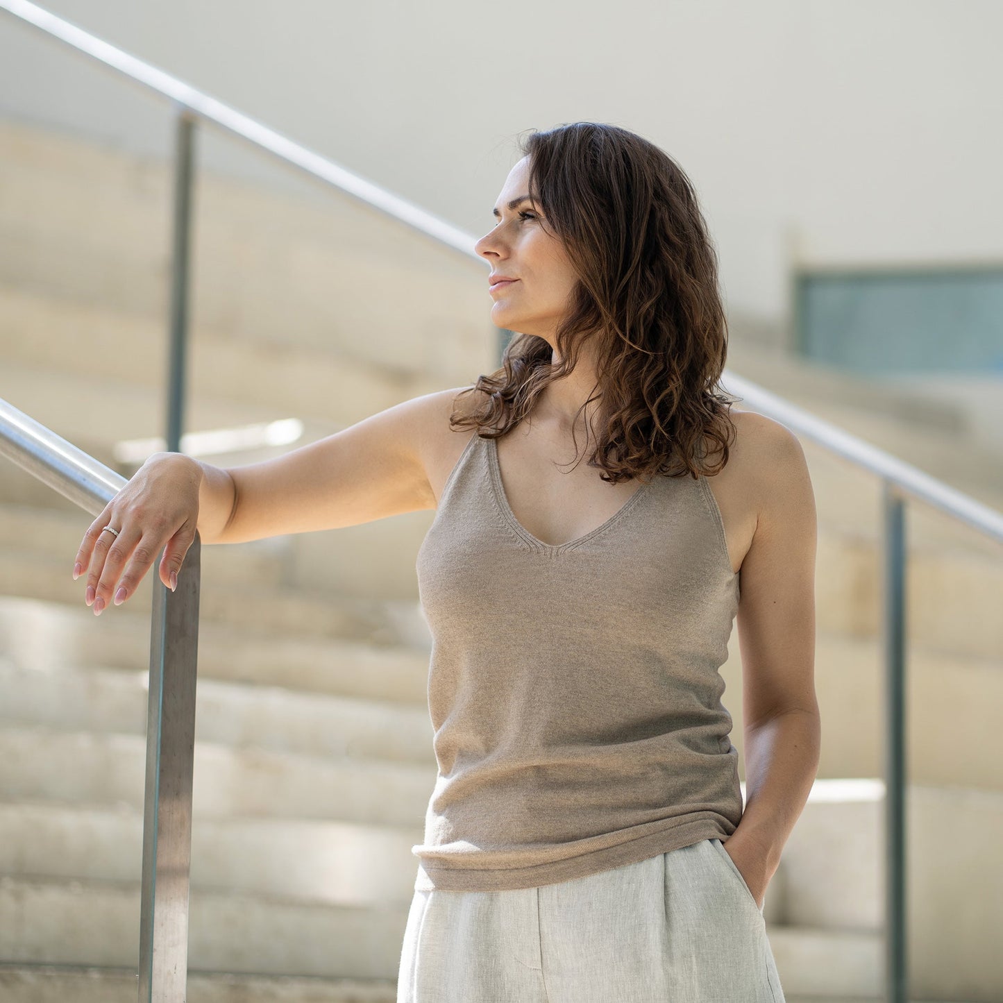 Women‘s Cashmere V-Neck Top Lumi