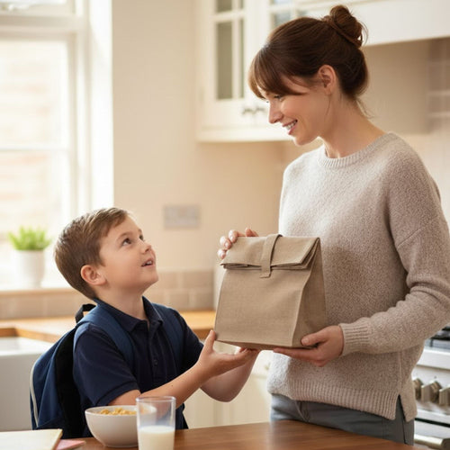 Reusable Waterproof Lunch Bag Natural