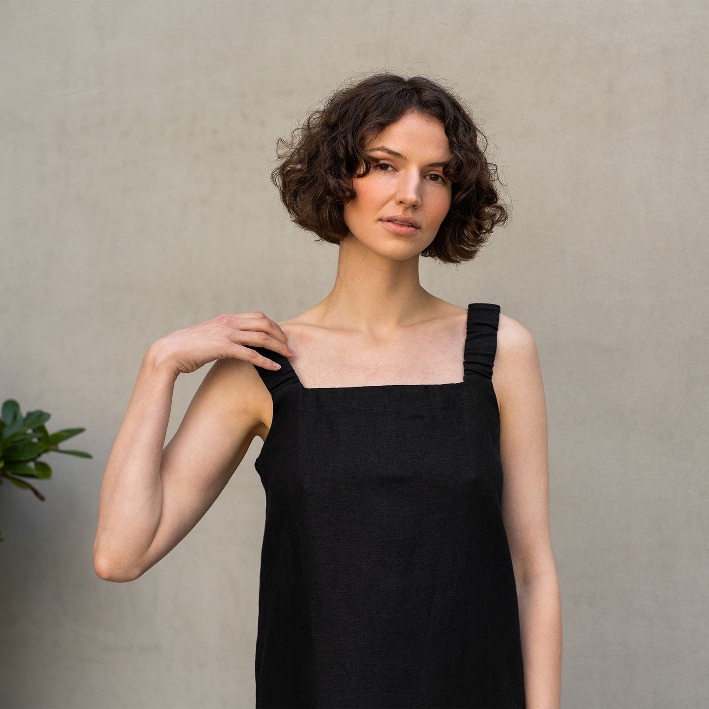 Linen Maxi Pinafore Dress Fiona