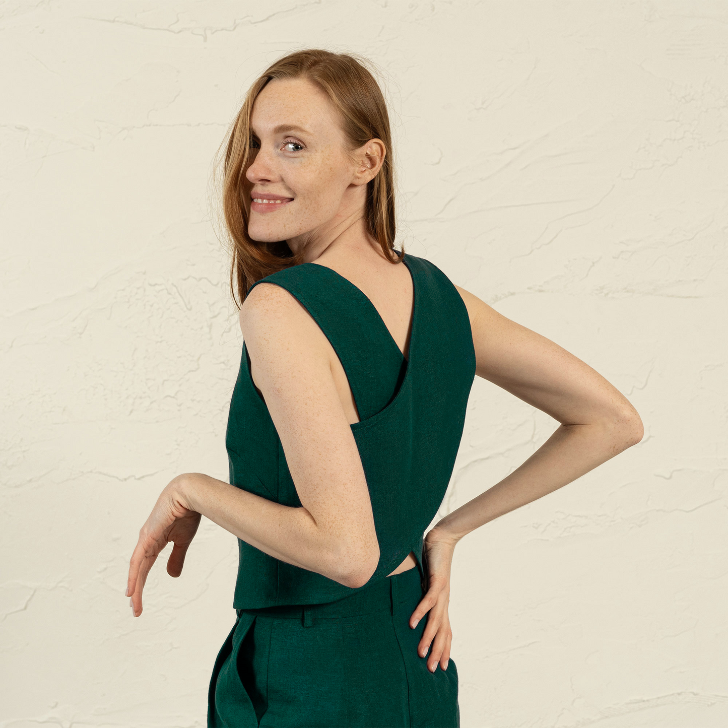 Pinafore Open Back Crop Top Serena