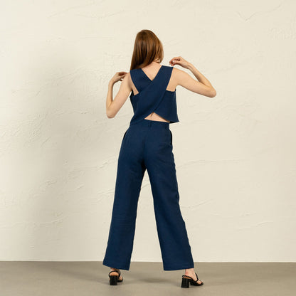 Pinafore Open Back Crop Top Serena