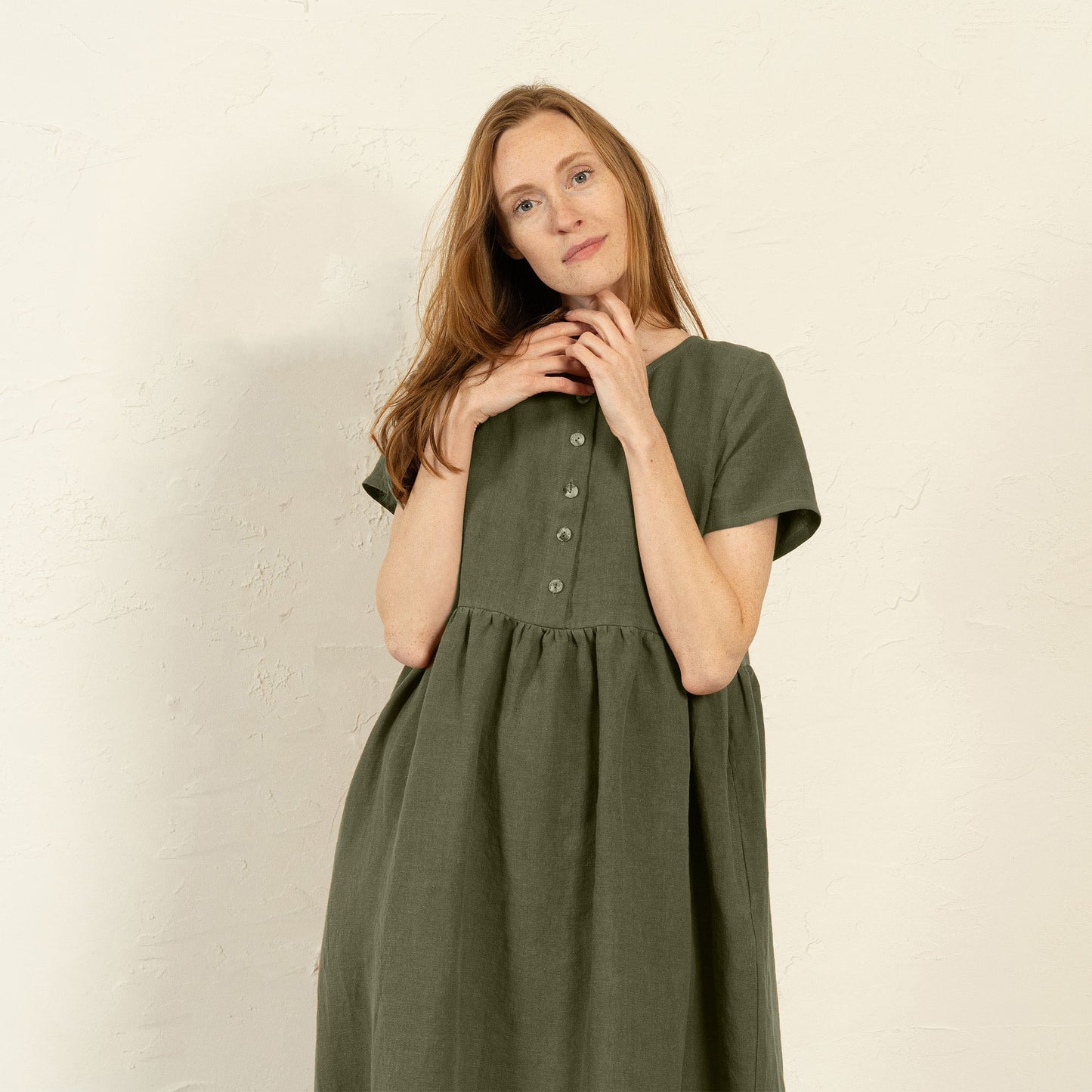 Smock Dress Maria Stone Green