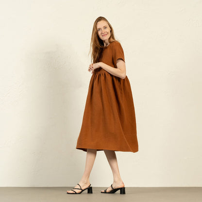 Smock Dress Maria Almond Brown