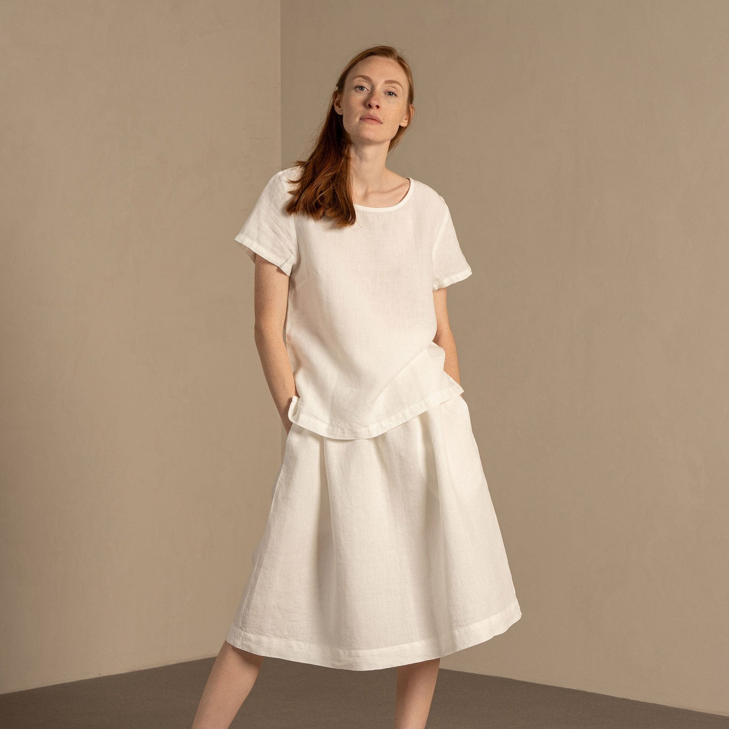 Midi Skirt Sophia Pure White