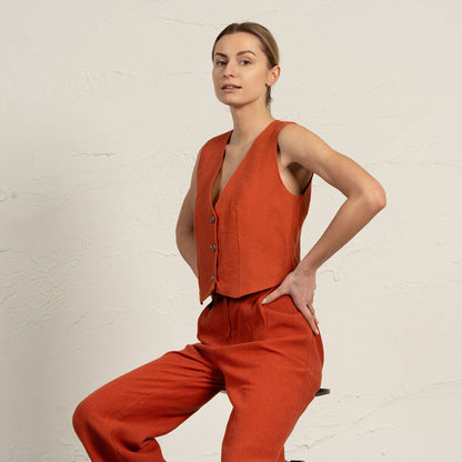 Women's Linen Waistcoat Ava