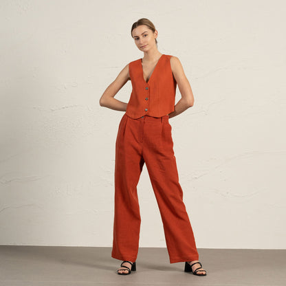Women's Linen Waistcoat Ava