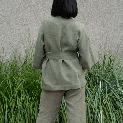 Linen Kimono Wrap Top Sakura