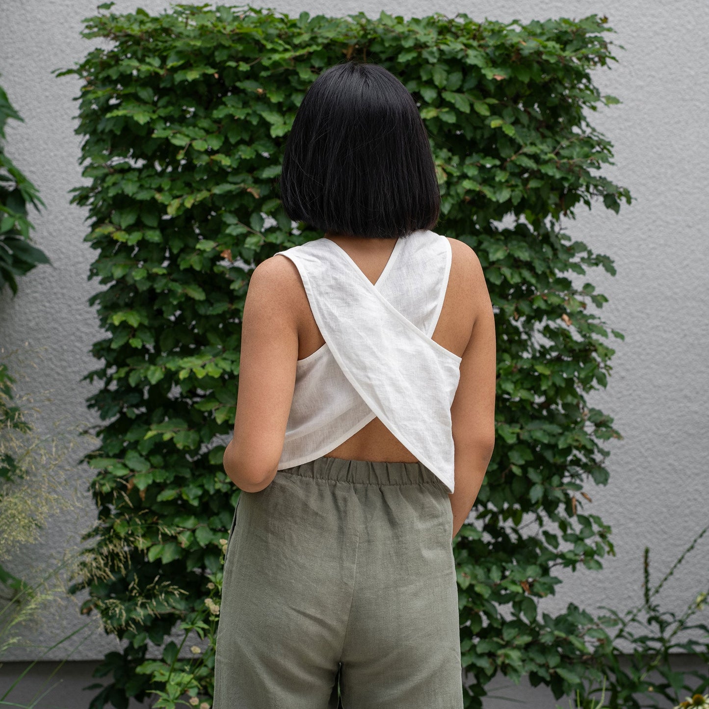 Pinafore Open Back Crop Top Serena