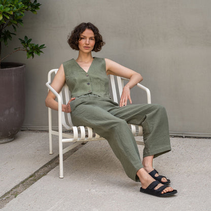Classic Linen Waistcoat Ava