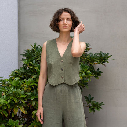 Elegant Linen Waistcoat Ava