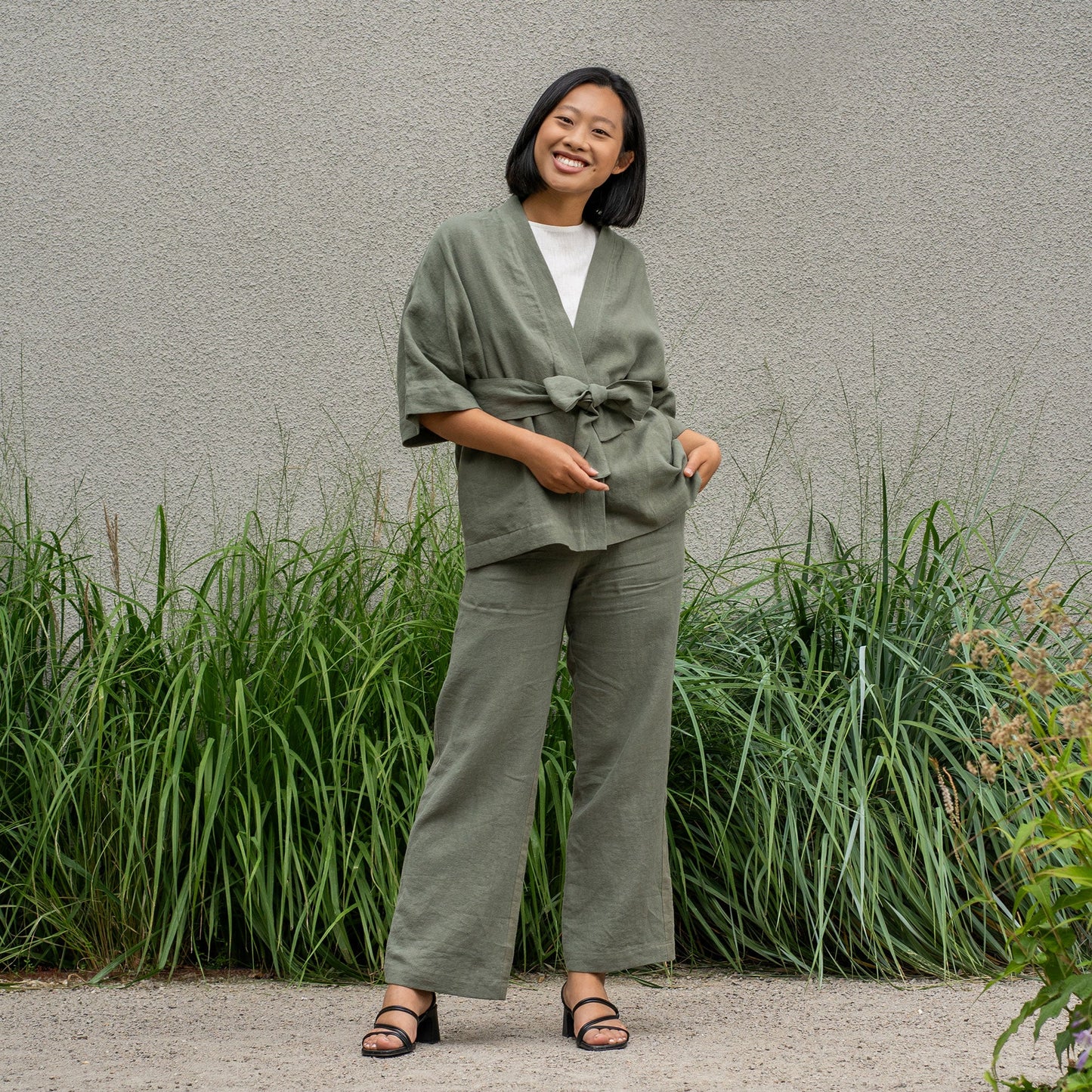 Linen Kimono Wrap Top Sakura