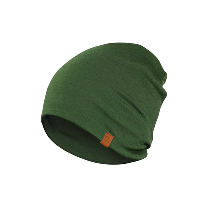 Unisex 100% Merino Beanie Dark Green
