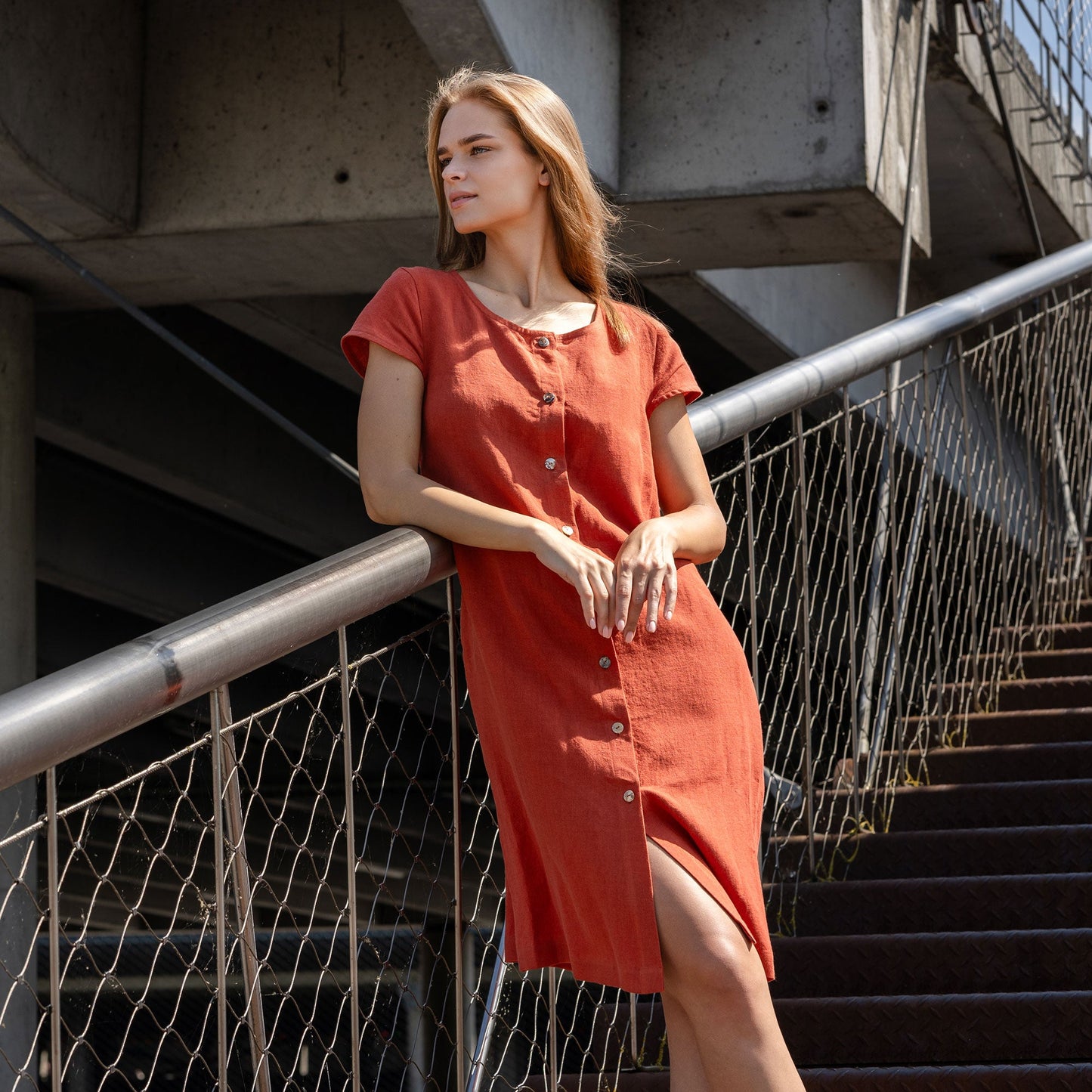 Casual Button Front Dress Harper
