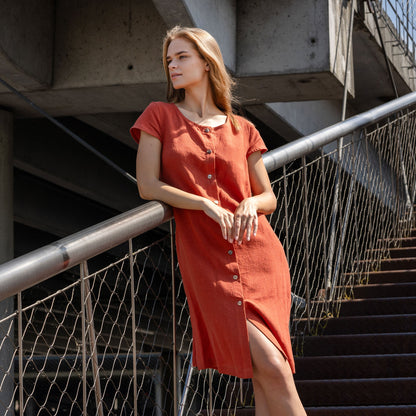 Casual Button Front Dress Harper