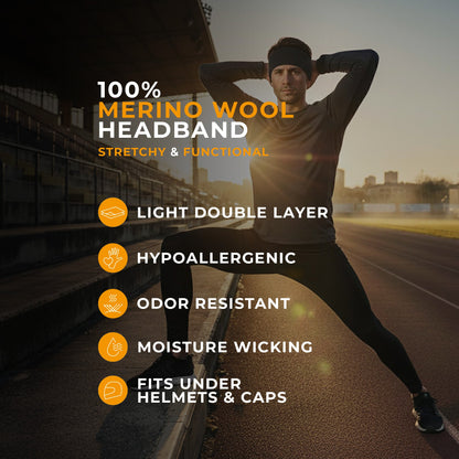 Men's Merino Training Headband Denim