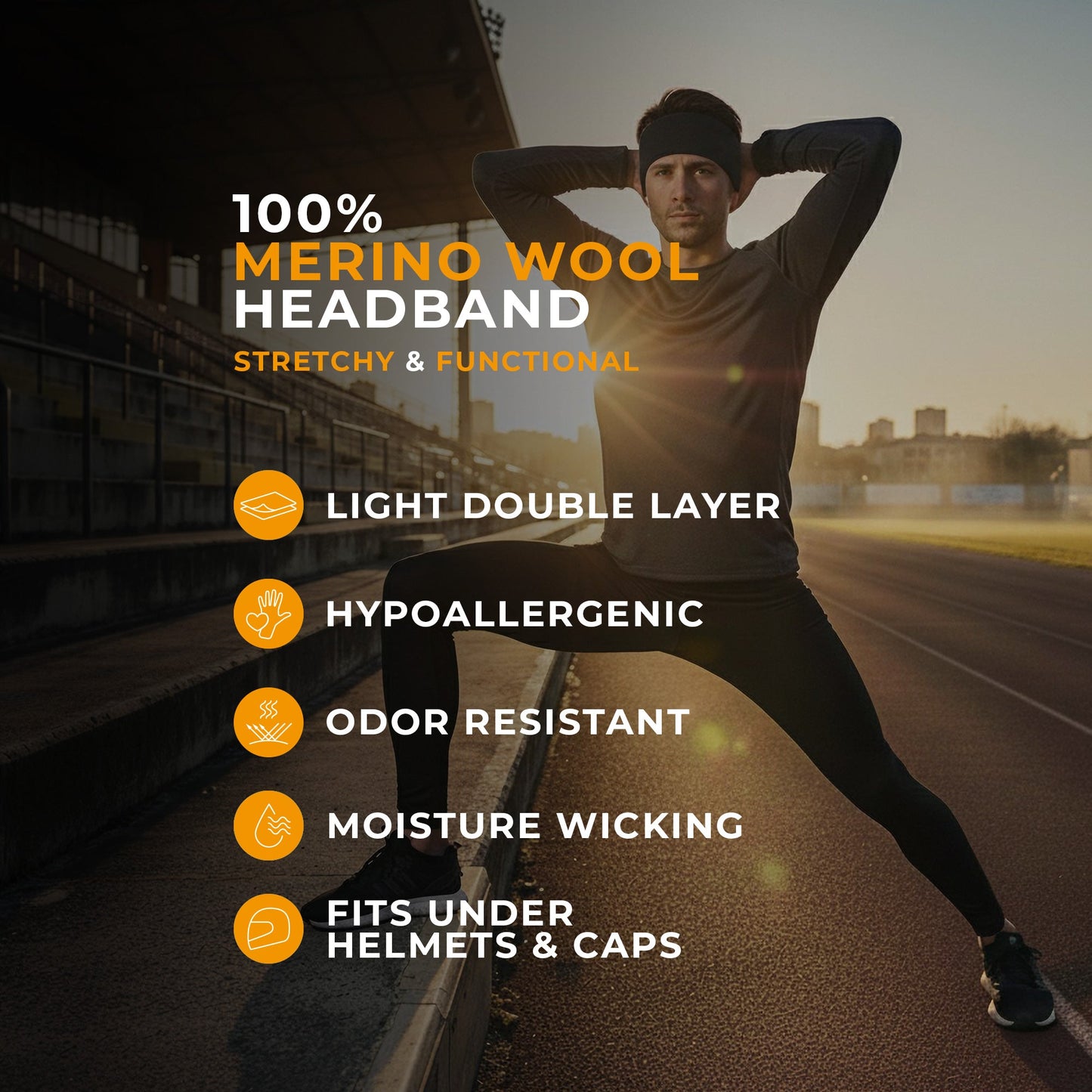 Men's Wide Headband Perfect Gray